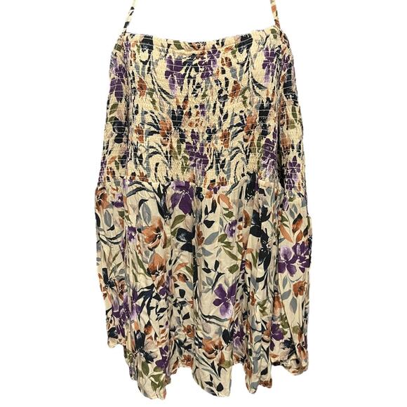 3X Torrid Smocked Cold Shoulder Floral Womens Top Shirt Challis - Picture 12 of 12